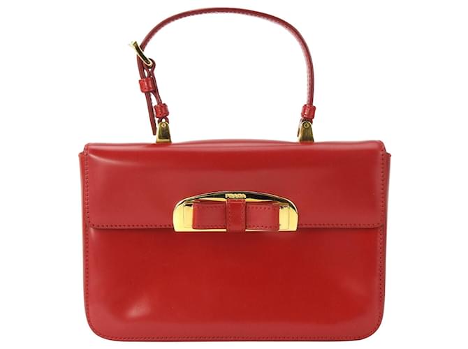 Prada Ribbon Red Leather  ref.1344209