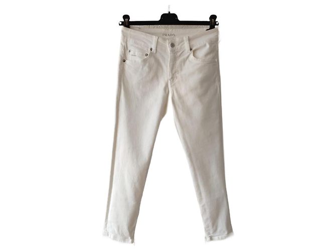 PRADA JEANS IN DENIM STRETCH. Weiß