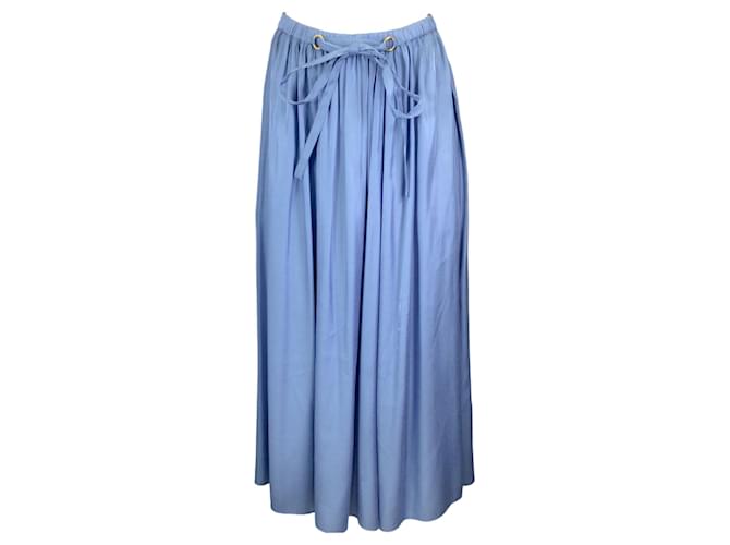 Autre Marque Gonna longuette in raso Irvette blu di Ulla Johnson Viscosa  ref.1344521