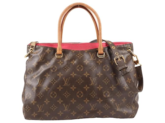 Louis Vuitton Monogram Pallas MM 2Way Handbag in Cherry Brown Leather  ref.1344532
