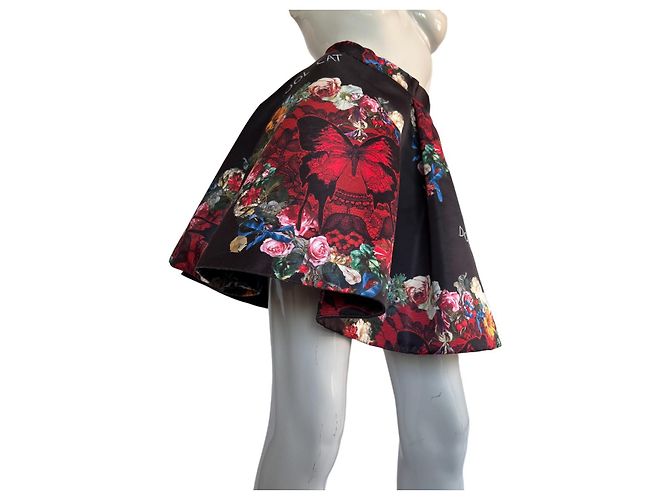 Gonna Philipp Plein Nera e Rossa in Poliestere Nero Rosso
