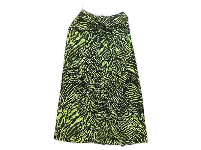 Vestido Ganni de seda verde