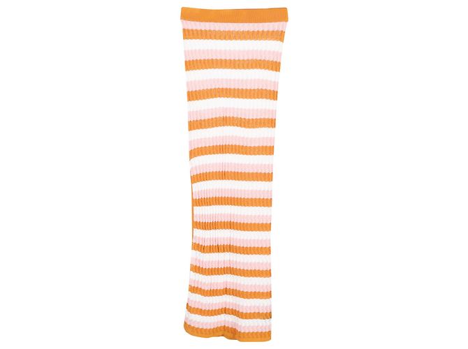 Autre Marque Gonna lunga Dodo Bar Or in maglia a righe in cotone multicolor Stampa python