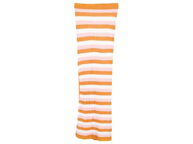 Autre Marque Jupe longue tricotée Dodo Bar Or rayée en coton multicolore Imprimé python  ref.1344836