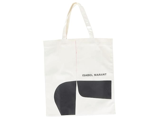 Isabel Marant Printed Tote in White Cotton  ref.1344850