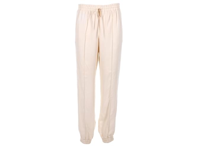 Pantalon à cordon de serrage Jil Sander en satin écru Blanc  ref.1344892