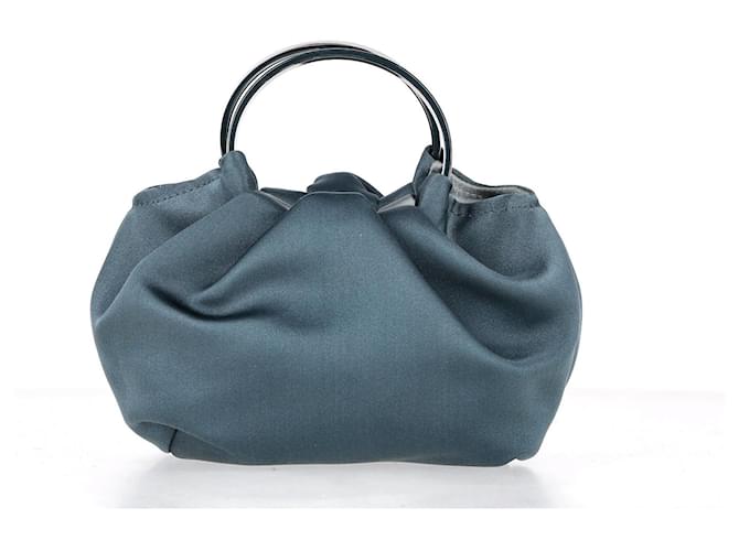 The Row Blue Small Double Circle Bag in Blue Satin  ref.1344897