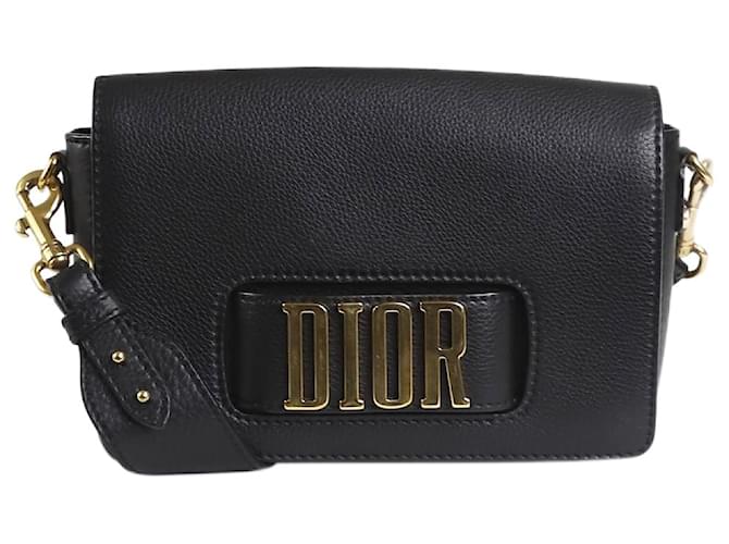 Christian Dior sac à porter épaule en cuir noir  ref.1344911