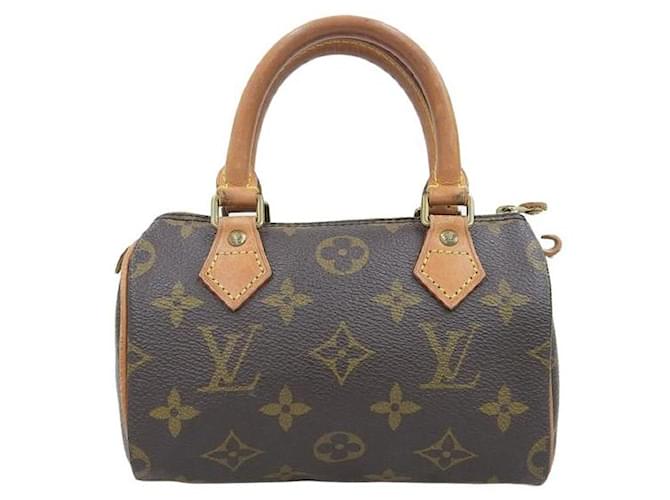 Louis Vuitton Mini Speedy in Good Condition Brown Cloth  ref.1344937