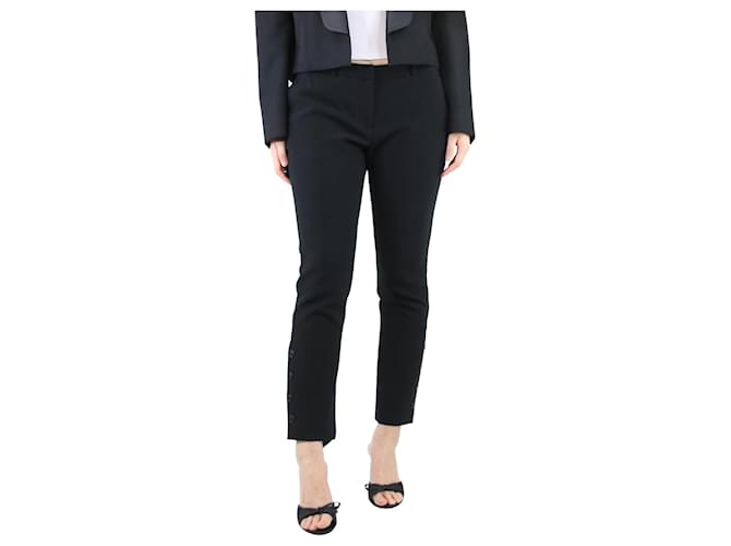 Altuzarra Black buttoned hem tailored trousers - size UK 10 Acetate  ref.1344994