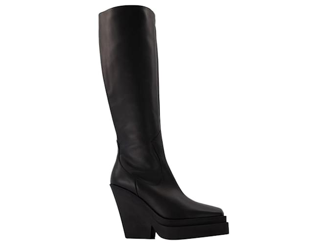 Autre Marque Texan Boots in Black Leather  ref.1345274