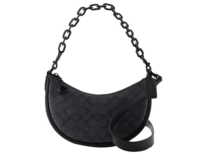 Borsa a tracolla Signature Mira - Coach - Pvc - Nera Nero Cotone  ref.1345291