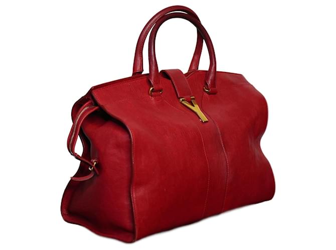 Yves Saint Laurent Bolso Chyc Grande Rojo Red Leather  ref.1345309