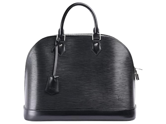 Louis Vuitton Alma MM Handbag Black Leather  ref.1345313