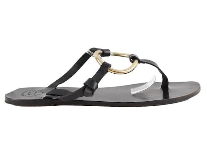 Autre Marque Leather sandals Black  ref.1345475