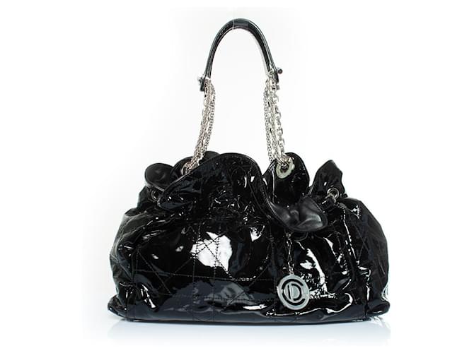 Christian Dior DIOR, Borsa a tracolla Cannage Le Trente nera Nero Pelle verniciata  ref.1345490