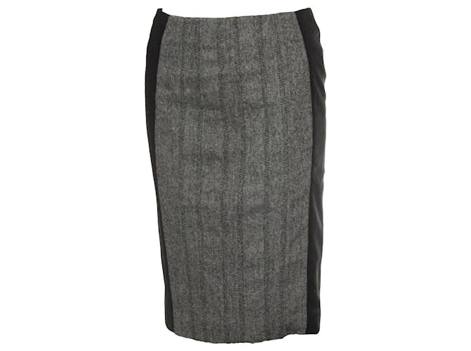 Karen Millen, Saia mista de lã Preto Poliéster Viscose  ref.1345500