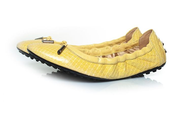 Tod's Tod’s, Yellow python leather ballerina flats