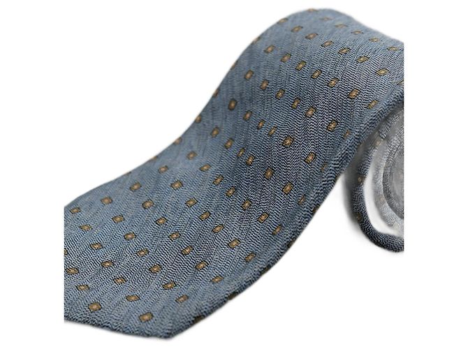 Autre Marque Corbata Gris con Puntos Amarillos Grigio
