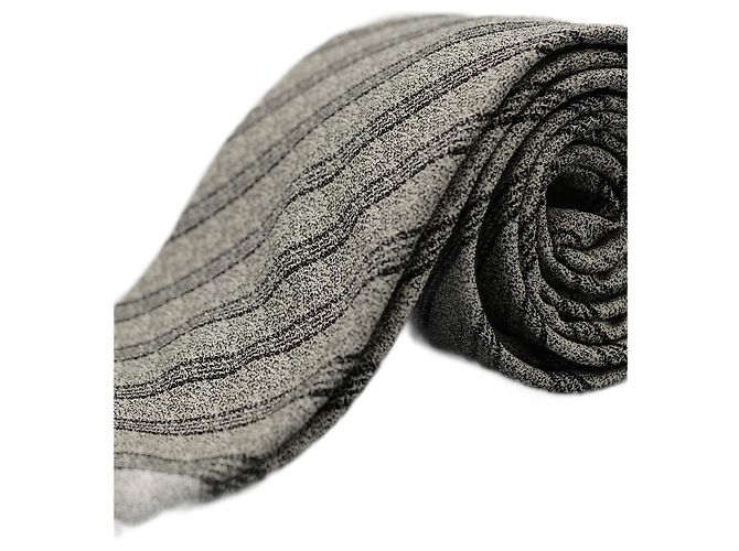 Autre Marque Corbata Gris a Rayas Negras