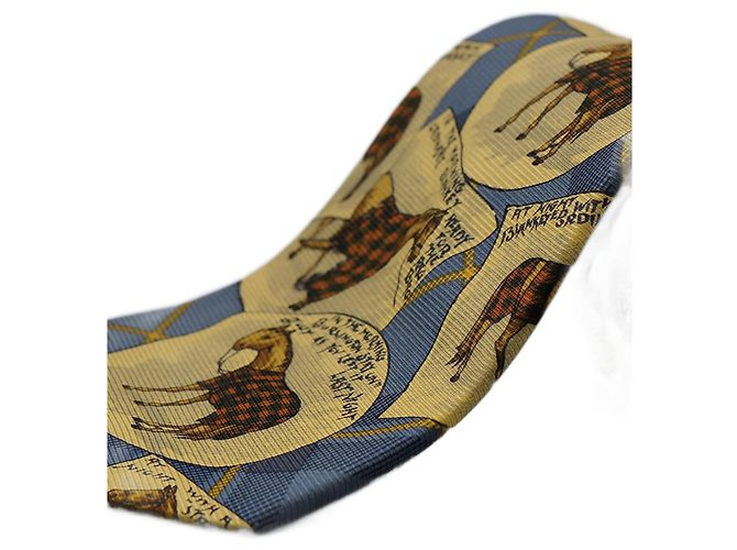 Façonnable Corbata con Diseños de Caballos Blu 