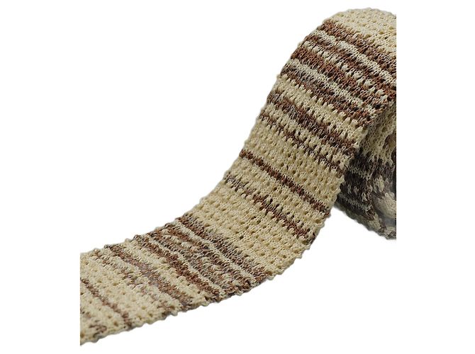 Autre Marque Corbata Beige y Marrón