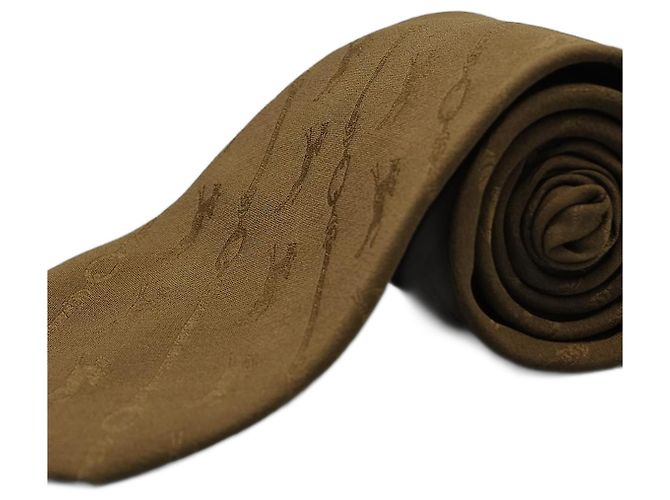 Autre Marque Corbata Marrón con Diseño Marrone