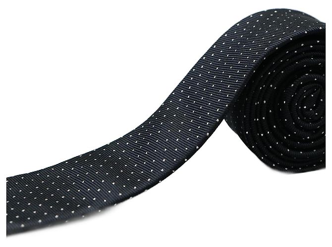 Dolce & Gabbana Corbata Negra con Puntos Blancos Negro