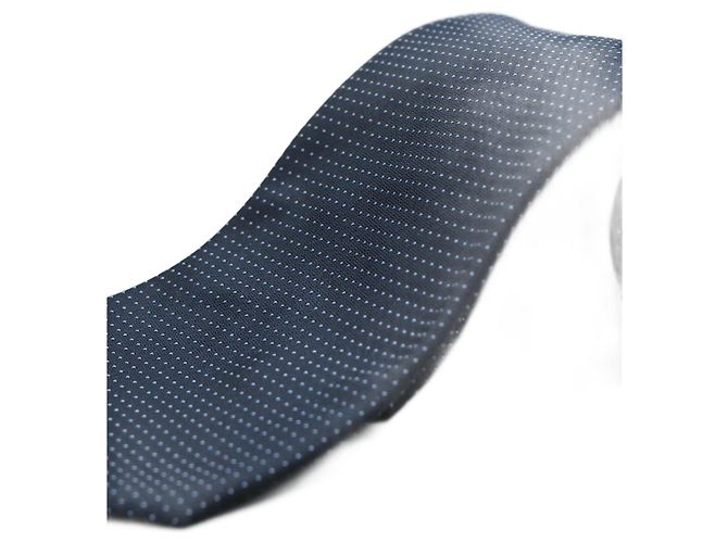 Autre Marque Corbata Negra con Puntos Blancos Nero