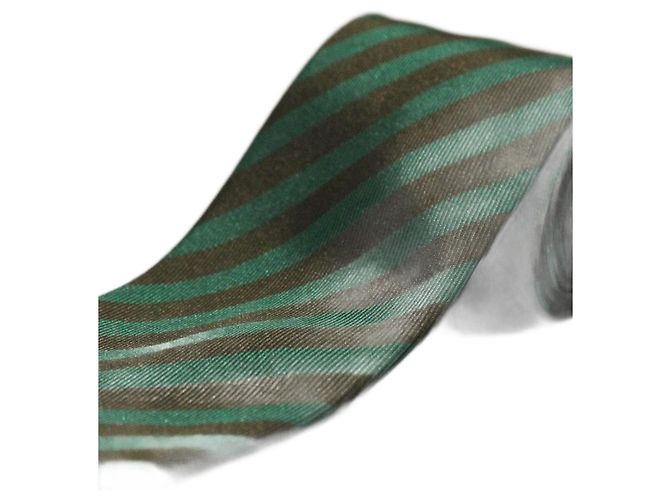 Autre Marque Corbata Verde a Rayas Negras