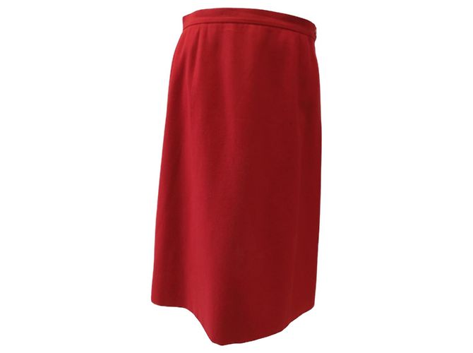 Jaeger Red Wool Skirt Size 42