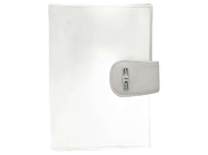 Longchamp Cartera Monedero Branco Bege Couro  ref.1345625