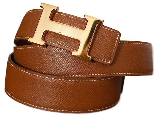 Hermès Ceinture avec Hebilla Cuir Marron  ref.1345660