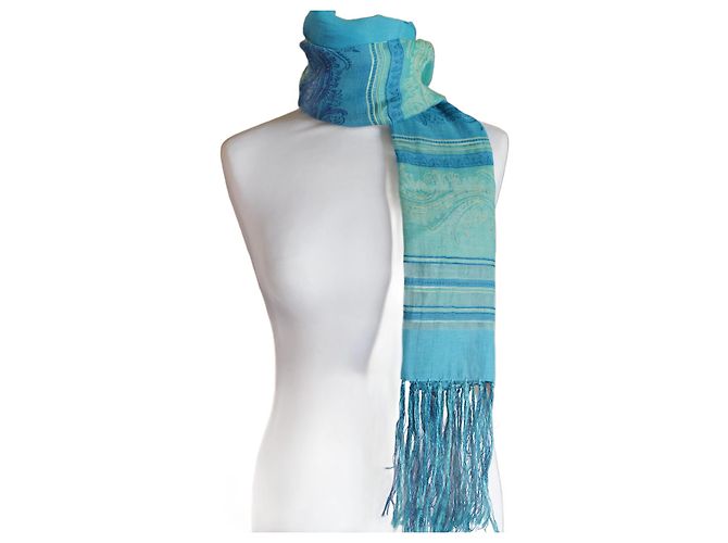 Autre Marque Foulard Azul con Flecos
