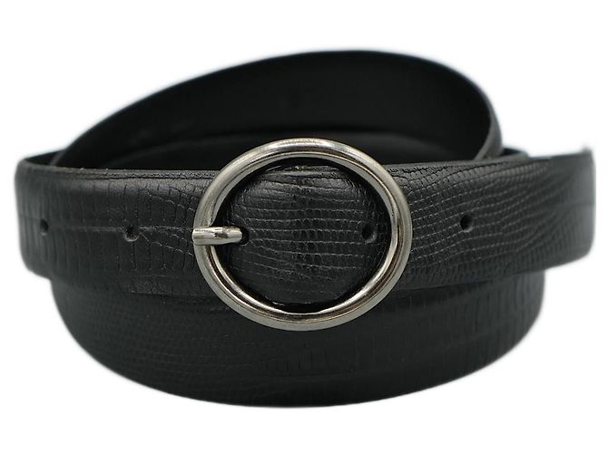 Massimo Dutti Schwarzer Gürtel mit metallischer Schnalle