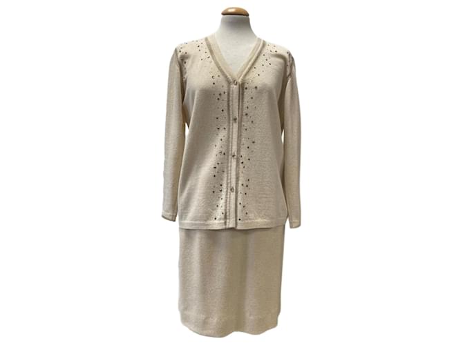 Autre Marque Insieme Chaqueta e Falda Beige Lana  ref.1345670