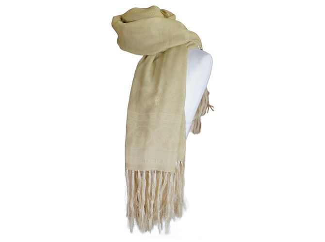 Loewe Schal Beige mit Flecos 