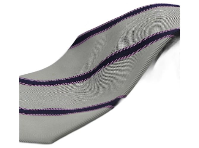 Etro Corbata a Rayas Moradas Grey