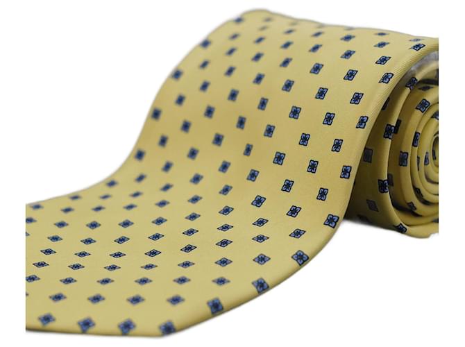 Autre Marque Corbata Amarrilla con Puntos Yellow Silk  ref.1345699