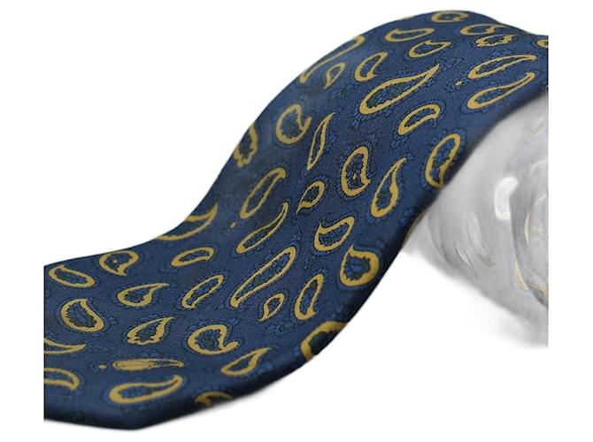 Alfred Dunhill Corbata Azul con Diseño Blue Silk  ref.1345711