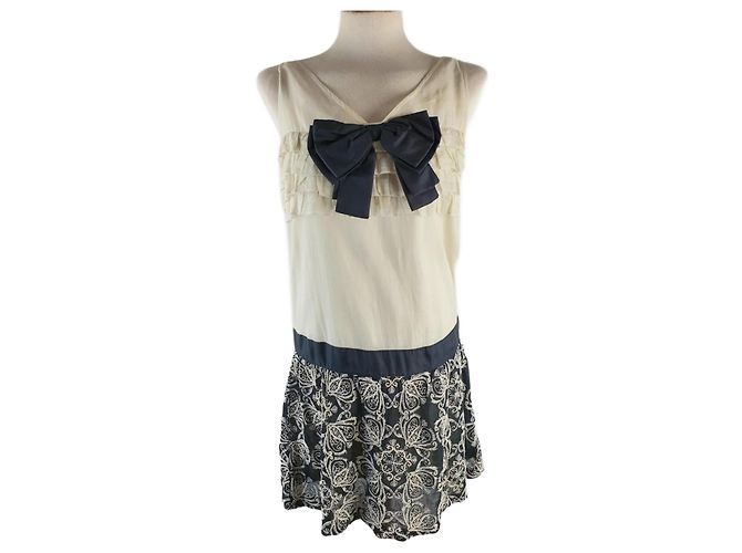 Autre Marque Vestido Beige con Lazo