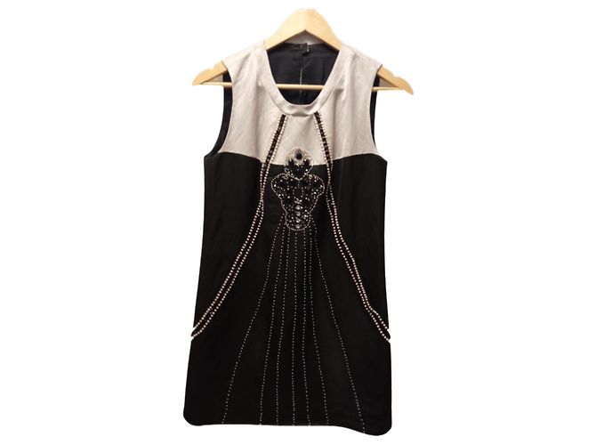 Autre Marque Vestido Blanco y Negro