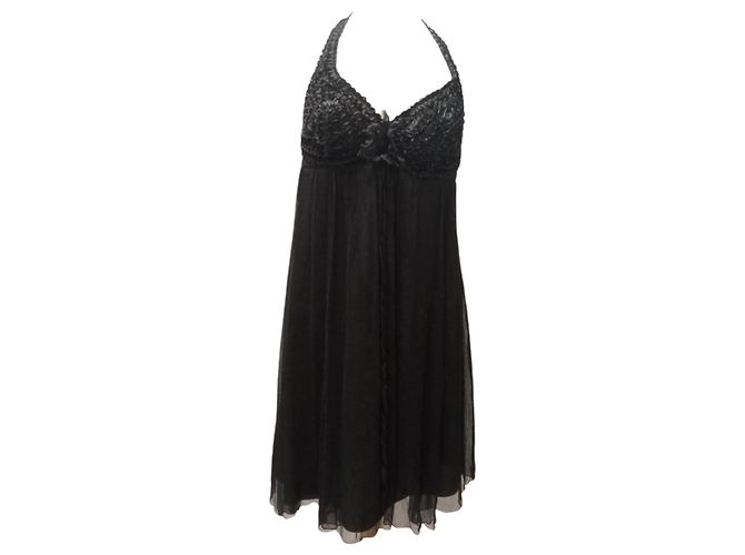 Autre Marque Schwarzes Seidenkleid
