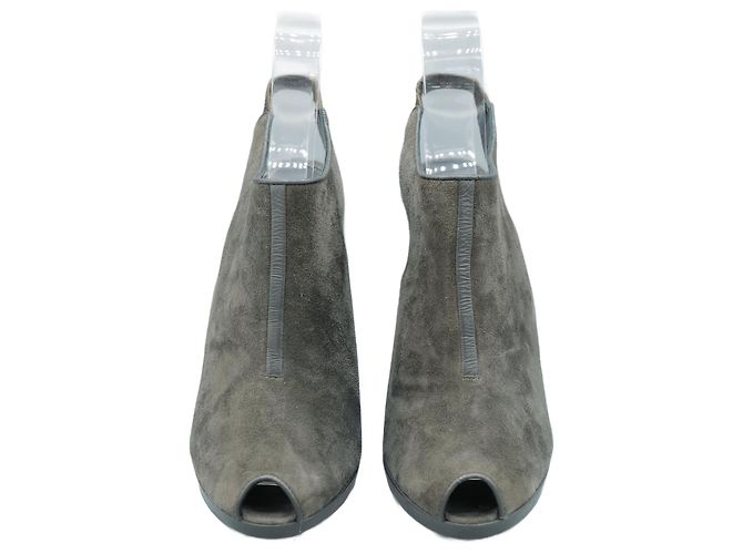Jil Sander Grey Suede Ankle Boots