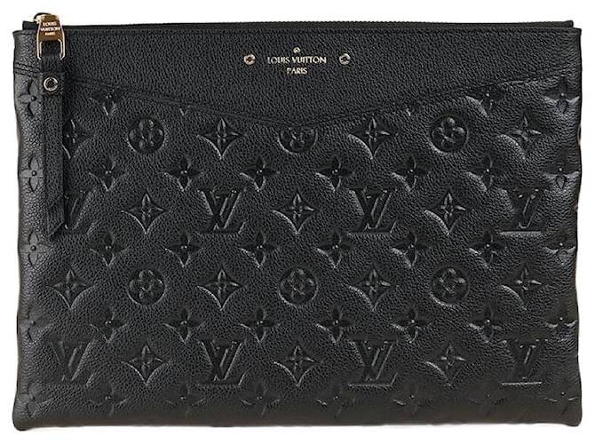 Louis Vuitton DAILY POUCH Black Leather  ref.1345781