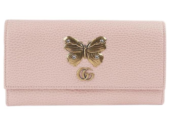 Gucci Continental GG Butterfly Wallet Pink Leather  ref.1345815