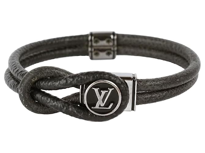 Twist Louis Vuitton Loop It Bracelet Black Leather  ref.1345829