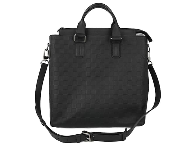 Louis Vuitton Borsa tote giornaliera Nero Pelle  ref.1345852