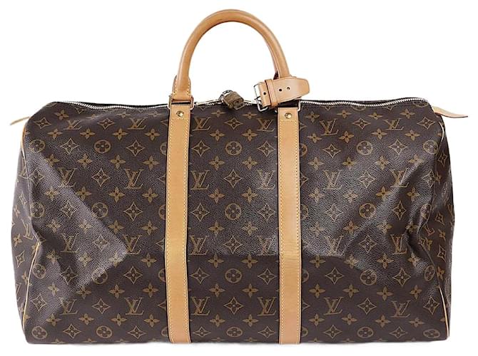 Louis Vuitton Keepall 50 bag Marrone Tela  ref.1345877