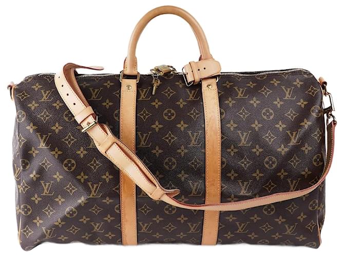 Louis Vuitton Keepall 50 Bandoulière Bag Brown Cloth  ref.1345878
